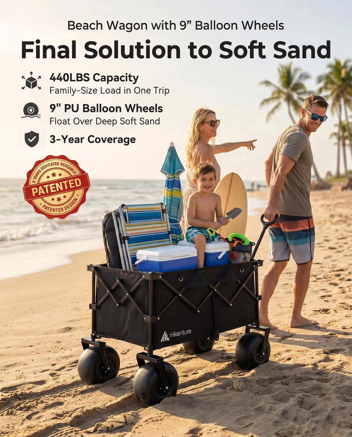 Collapsible Beach Wagon with Balloon Wheels Z4174