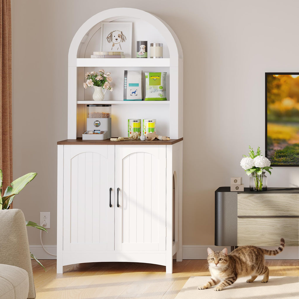 70.8in Hidden Cat Litter Box Furniture with Shelves Q9062