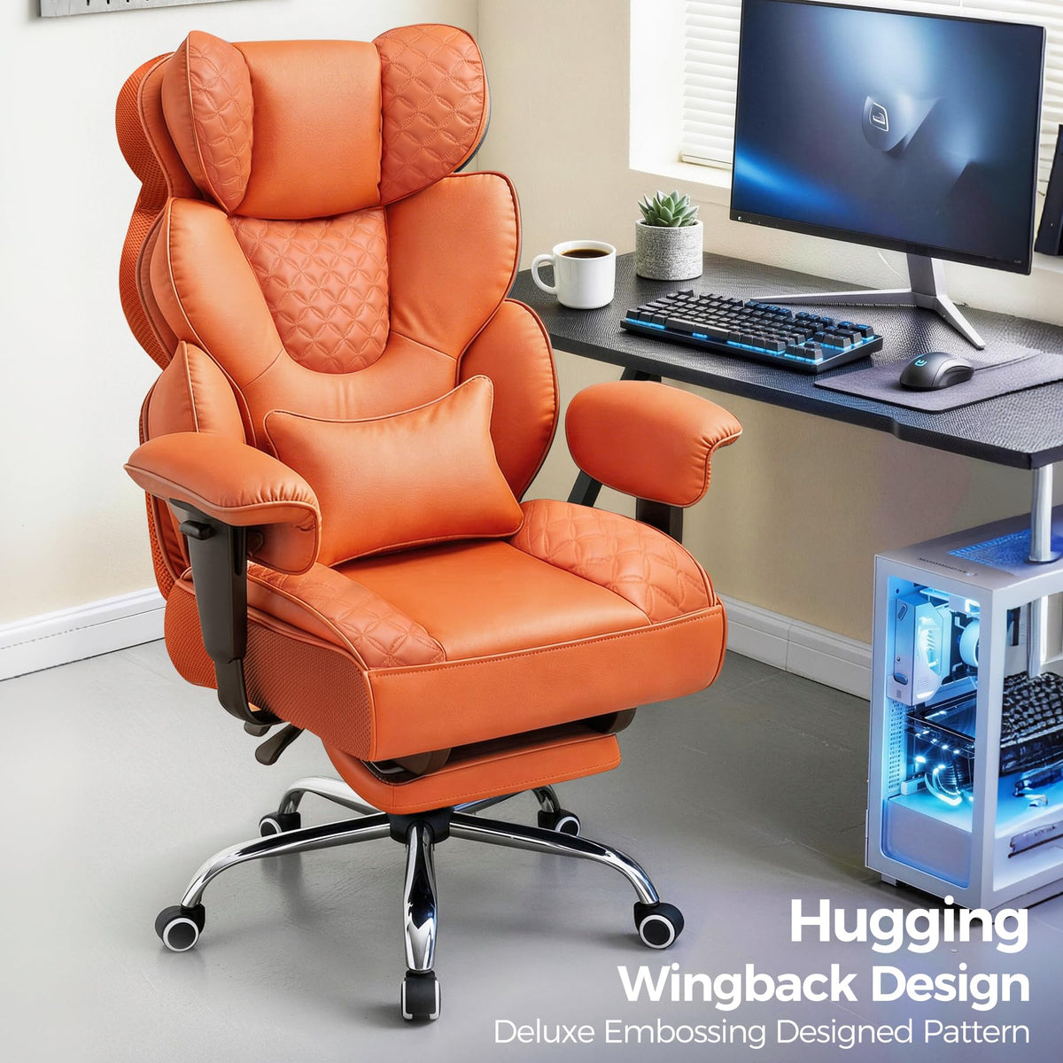 Big and Tall Ergonomic Gaming Chair with Footrest D131478
