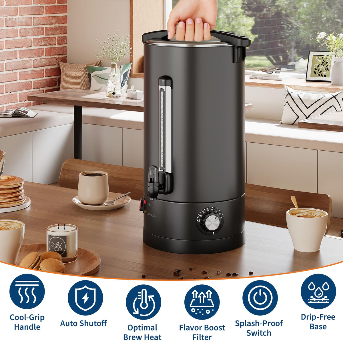 12 L Double Wall Stainless Steel Coffee Urn F3532