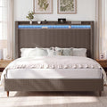 Queen Size Corduroy Upholstered Bed Frame W624007