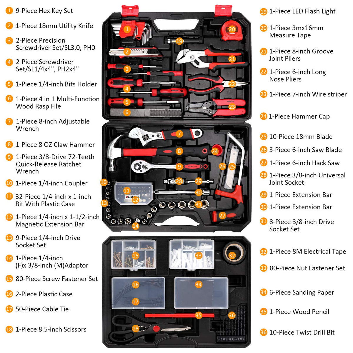 325 Piece Home Repair Tool Kit with Storage Case P402548