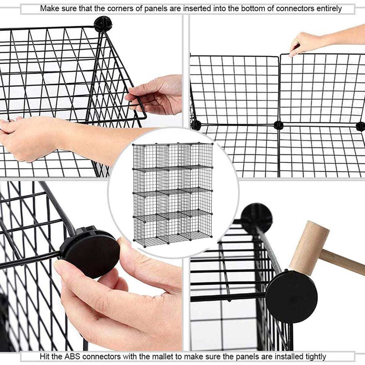 Black 12 Cube Wire Storage Organizer I568923