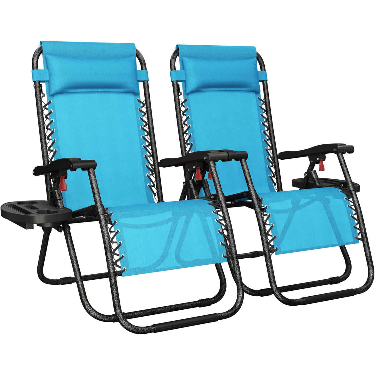 Light Blue Set of 2 Adjustable Zero Gravity Recliners Y12071