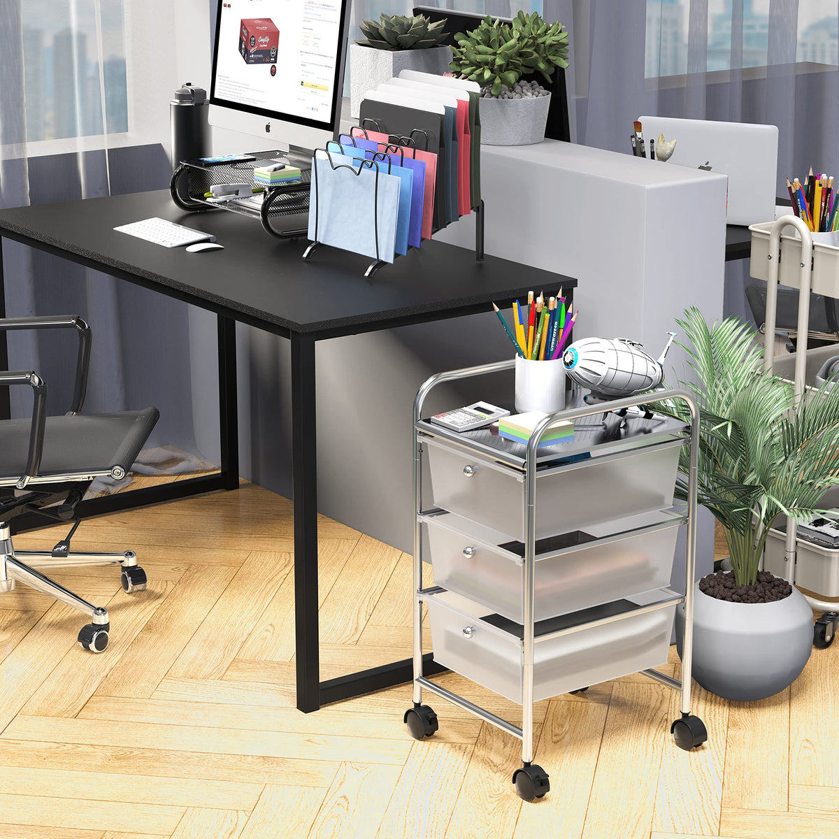 3 Drawers Rolling Utility Cart S42250
