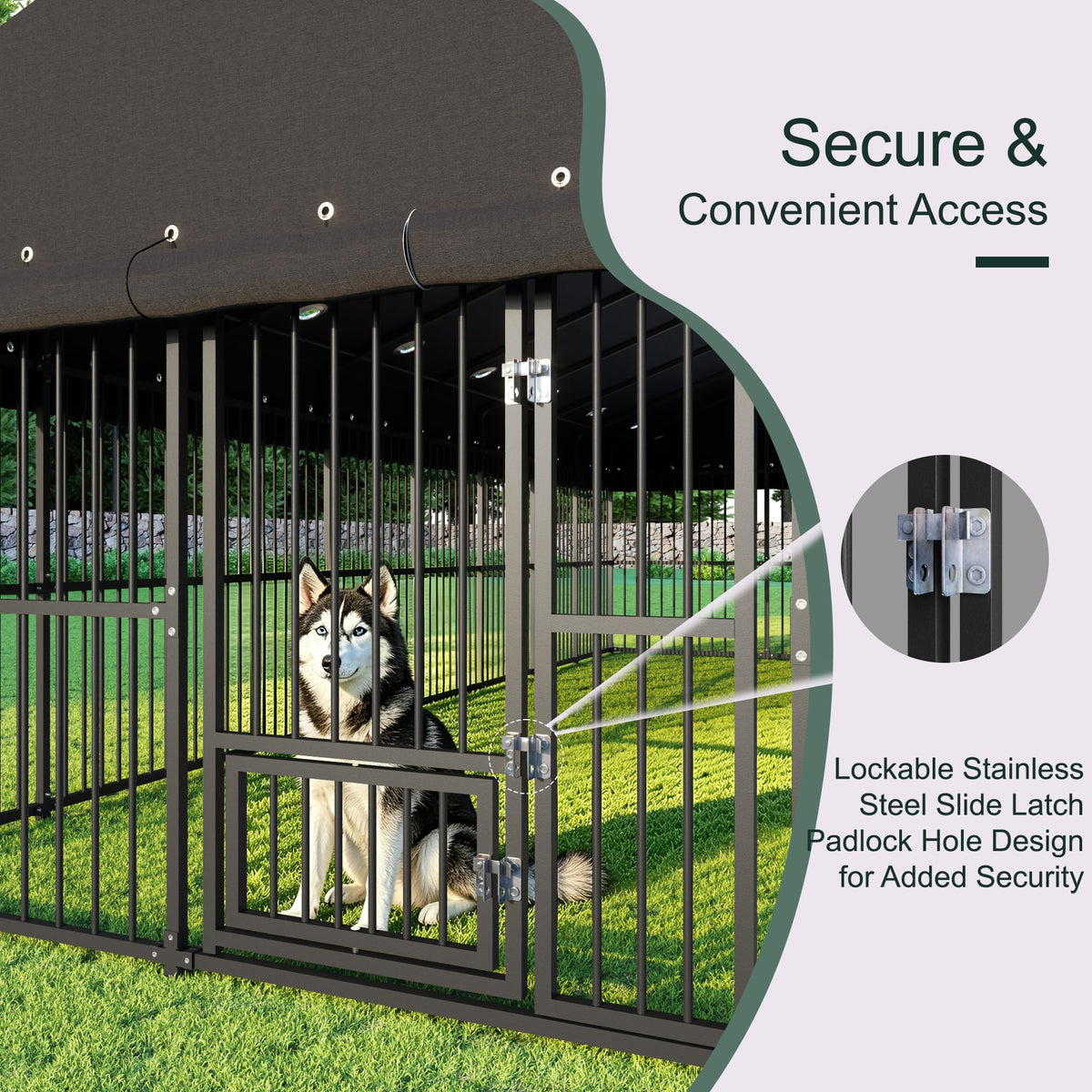20x10 FT Heavy Duty Outdoor Dog Kennel with Cover M632