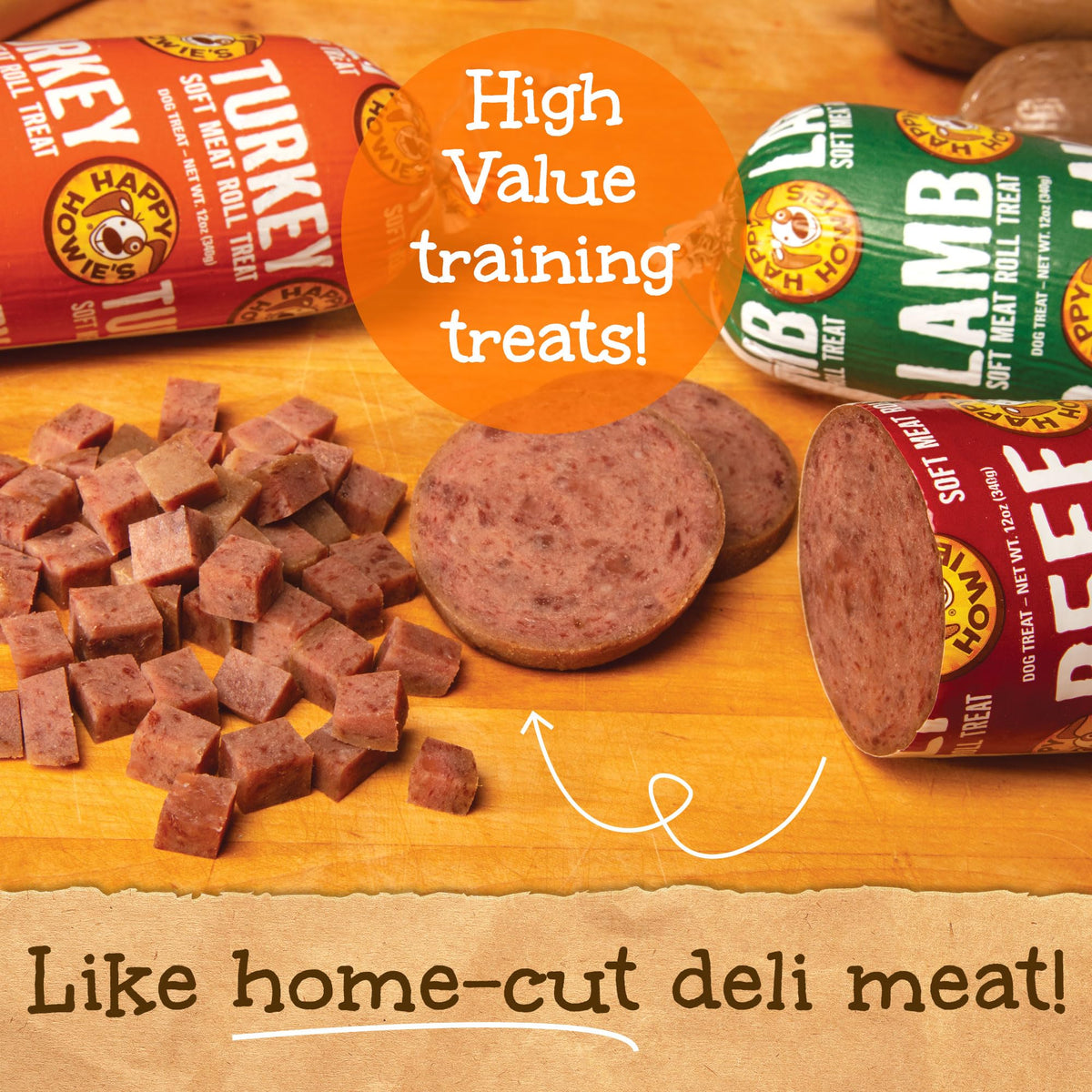 Beef Lamb Turkey Soft Meat Roll Treat 7 Oz (Pack of 3) F2789